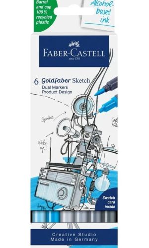 Set 6 markere cu 2 capete - Gofa Sketch Marker