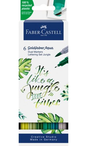 Set 6 Markere cu 2 Capete Lettering Jungle